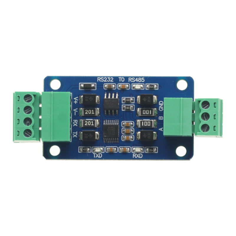 Industrial RS232 to RS485 Converter, Bidirectional Serial Communication Adapter Module with Terminal Block for PLC Modbus RTU