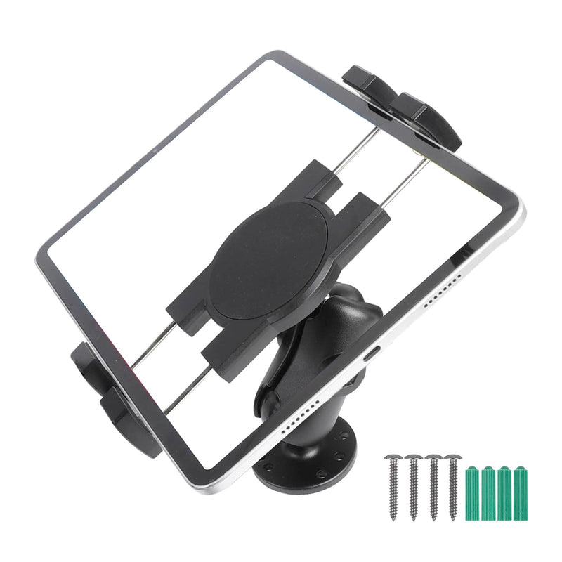 xik Heavy Duty 1.5" Ball Screw Mount Tablet Holder | for Large Trucks/Agricultural Vehicles/Boats, Dashboard/Wall Mount, Fits 4.7-12.9" Devices, 360° Swivel