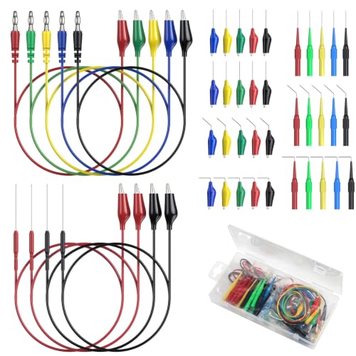 Neoteck 44PCS Backprobe Test Lead Kit with Multi-Angle Back Probe Pins