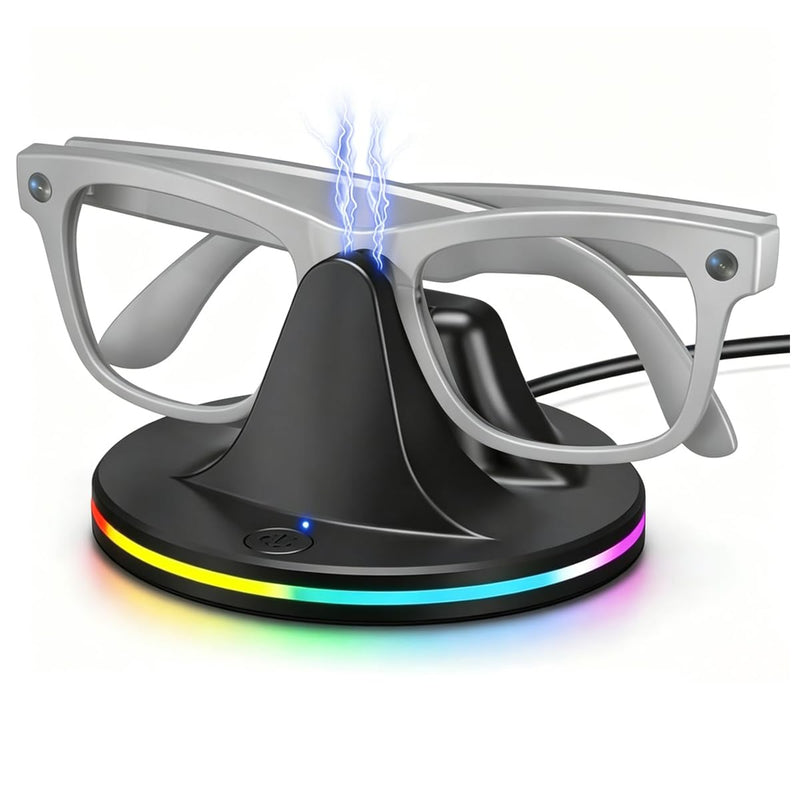 Charging Dock Compatible with Meta Ray-Ban Glasses, Charging Stand Compatible with Wayfarer, Skyler, Headliner & Oakley Meta HSTN, with LED Power Status Light and USB-C Cable