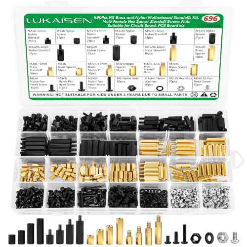 696PCS M3 Brass and Nylon Motherboard Standoffs Kit 696PCS M3