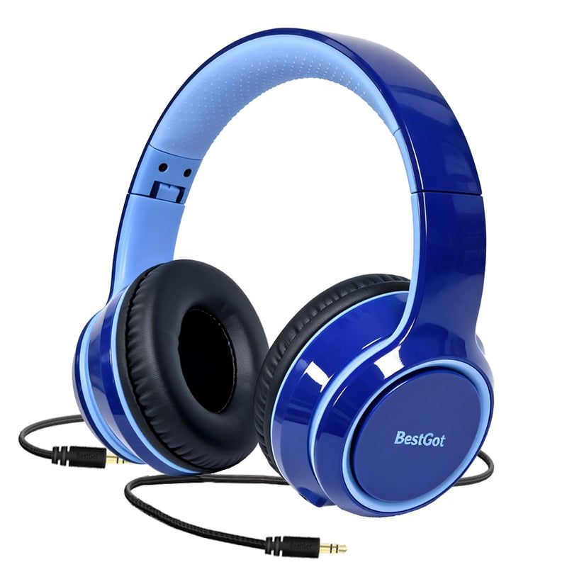 Kids Headphones for kids Over-Ear headset Limited 80/95DB 3.5mm Blue | Children's headphones, comfortable and perfect