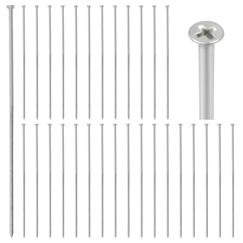30 PCS 7" Gutter Screws Self-tapping Screw Deck Screws Durable Nails for Fastening Gutters to Wood Sagging Gutters and Maintenance (30PCS, Silver) 30pcs-7in-Silver