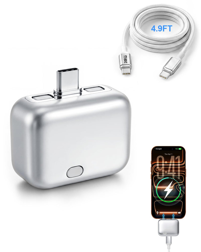 140W AI Auto Cut Power Physical Disconnect Charger Protector with 4.9FT Cable 240W, Smart Auto Stop Charging Adapter for USB-C Phones Laptops Tablets, Overcharge Prevention for Overnight Charging