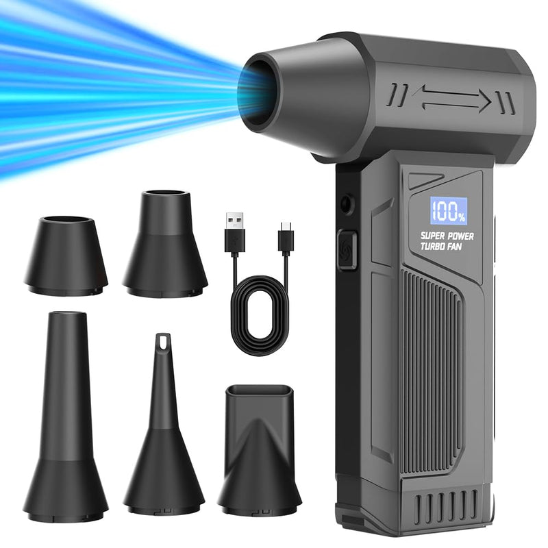 Completely Upgraded Compressed Air Duster-110000RPM Super Power | Rechargeable Durable Blower, 4-Gear Adjustable Dust Blower for Computer, Keyboard, Outdoor, House and Car