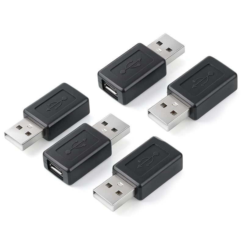 5PCS USB Micro to USB A Adapter | Type-A Male to Micro Female Converter Connector for Tablets Speakers Digital