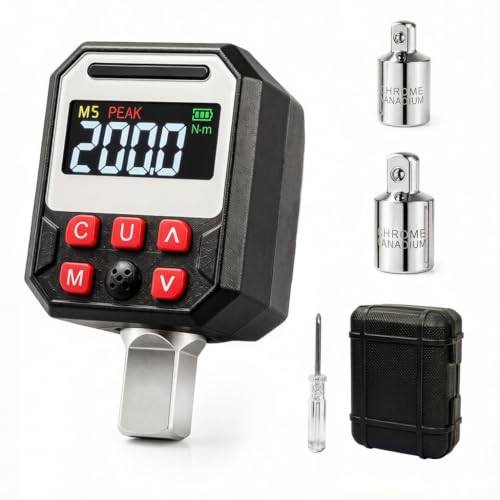 1/2" Digital Torque Adapter, 12.5-250.7 Ft-Lbs (17-340Nm) ±2% Accuracy Torque Converter with 1/4" 3/8" Reducers, 1000 Readings Memory for Auto Motorcycle Repair 1/2", 250.7 Ft-lb /340 Nm