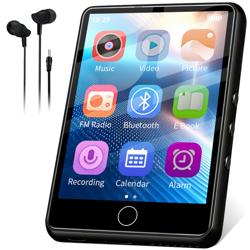 HONYGENAL2.8 Display Bluetooth MP3 Player, 64GB Portable HiFi Music Player, Bluetooth 5.4, Built-in HD Speaker, FM Radio, Voice Recorder, E-Book, Comes with Earphones, Black