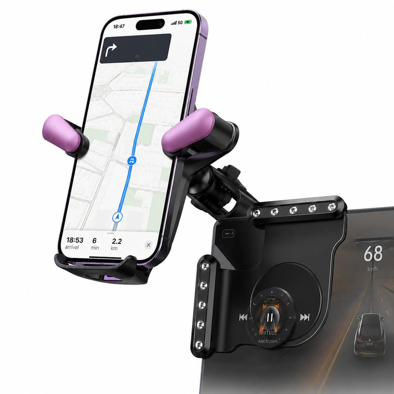 TFORESTER Tesla Phone Mount for Model Y/Model 3 / Model S/Model X/Cybertruck, Adjustable Car Phone Holder for Tesla Screen, Stable Cell Phone Mount with Clamp Design,-Purple 7.2 Purple