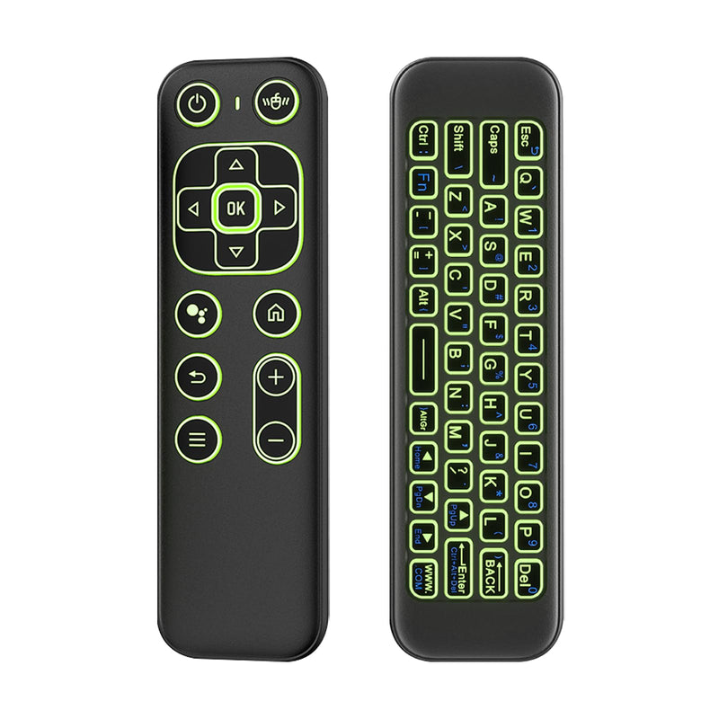 Mini Wireless Keyboard Remote, Bluetooth & 2.4G Air Mouse | 7-Color Backlit Keys • USB-C Rechargeable • QWERTY Keyboard • Android TV, Smart TV, HTPC & Projector Compatible