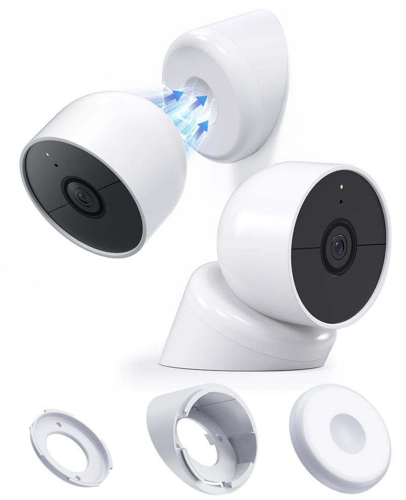 Magnetic Wall Mount for Google Nest Camera Outdoor or Indoor Battery Gen 2 | Desk Stand/Adjustable Security Wall Mount/No Drilling Mount/4 in 1 Wall Desk Stand Camera Holder/90° View Angle/White