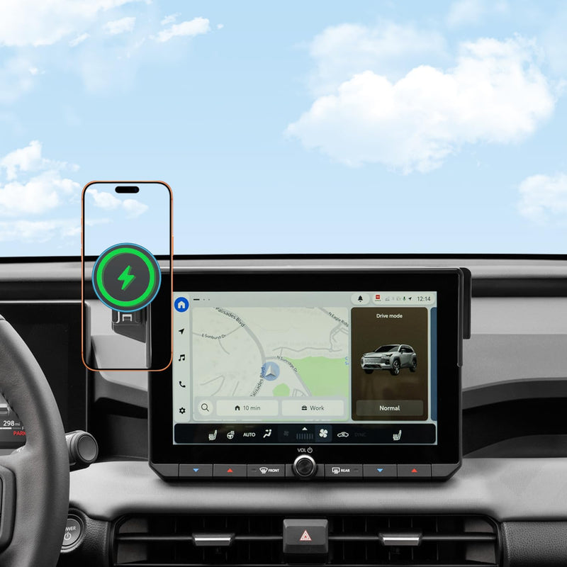 15W Fast Wireless Charger Car Phone Holder for 2026 Toyota RAV4 10.5-inch Touchscreen (LE/SE/XLE Premium/Woodland), 360° Rotation Phone Mount Compatible with MagSafe, 2026 Toyota RAV4 Accessories for 2026 RAV4 10.5-Inch 15W Wireless Charging