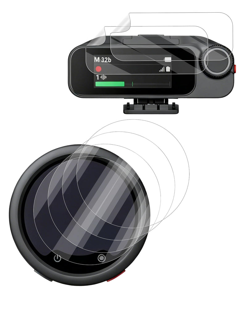 Screen Protector Compatible with for Insta 360 Mic Pro, 2Pack Tempered Glass for Transmitter + 4Pack Tempered Glass for Receiver, HD Clear Protective Film, Scratch Resistant, Bubble Free