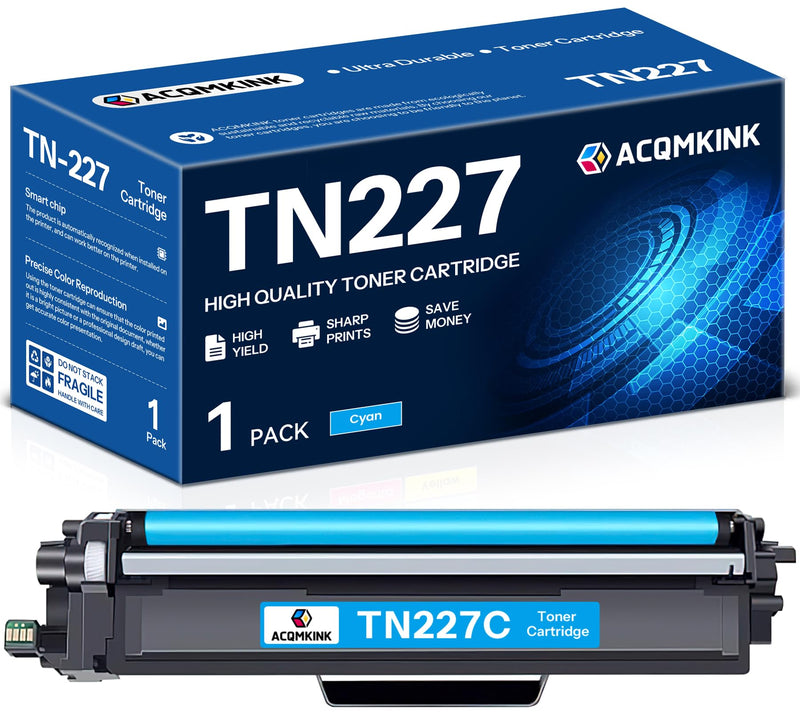 TN227 TN-227C High Yield Toner Cartridge Cyan Replacement for Brother TN227C TN-227 HL-L3270CDW MFC-L3770CDW HL-L3290CDW MFC-L3750CDW HL-L3210CW Printer 1 Pack