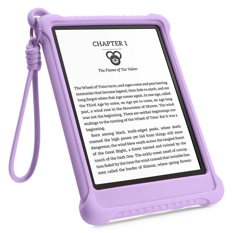 for 7" Kindle Paperwhite 12th Generation Case(2024)&6.8" Kindle Paperwhite 11th (2021) and Kindle Colorsoft Signature Edition,Include Foldable Stand and Hand Strap,Soft Silicone Cover,Purple Purple