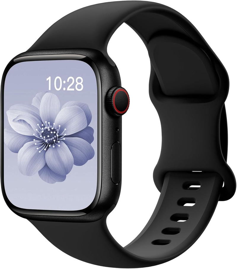 Sport Silicone Band Compatible with Apple Watch, Adjustable, Soft Rubber Starlight