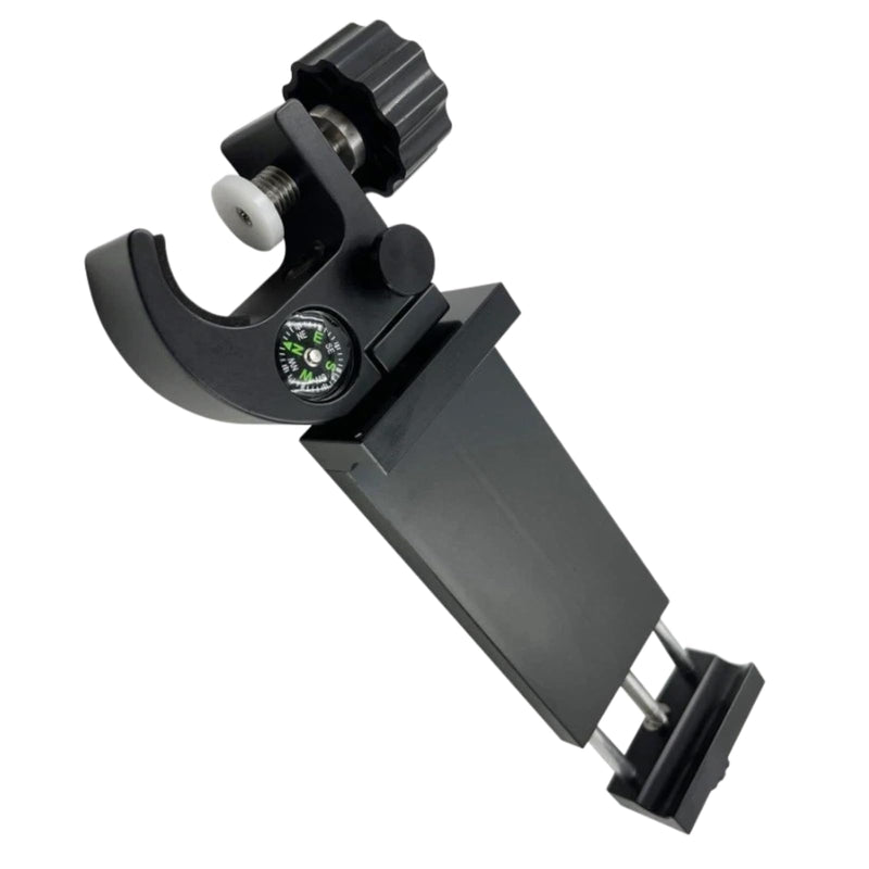 Heavy Duty Survey Pole Clamp Claw for iPad mini, Tablet PC, Handheld Data Collectors Cradle Holder Bracket with Compass, Adjustable Width 4.9" to 5.9" (12.5cm to 15cm)