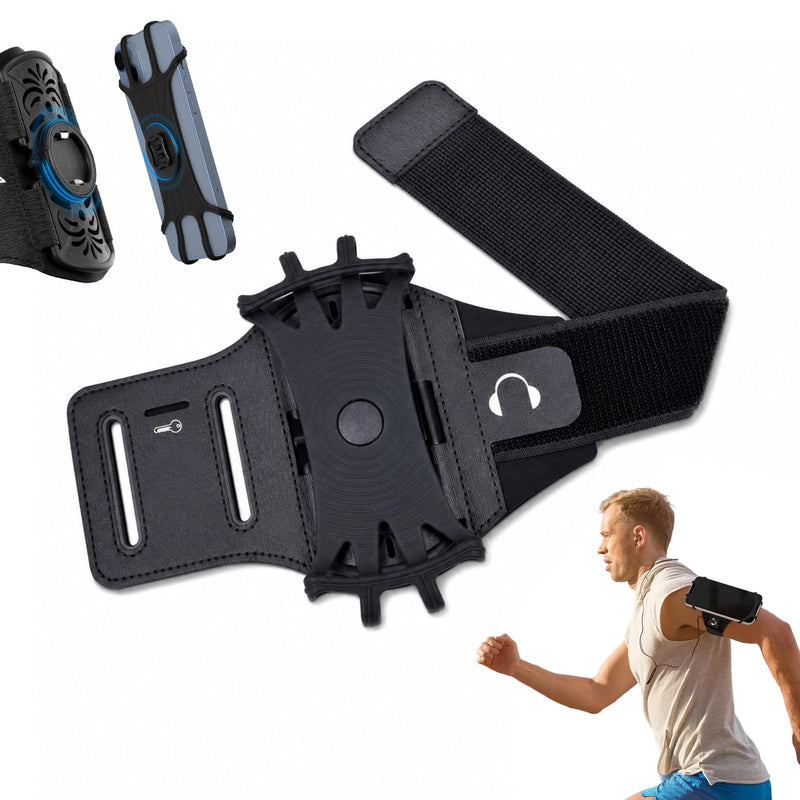 Phone Holder for Running,Armband 360°Rotatable Phone Arm Bands for Running,Phone Holder with Storage for iPhone 17 16 15 14 13 Pro Max Plus for Workout Exercising Walking Jogging