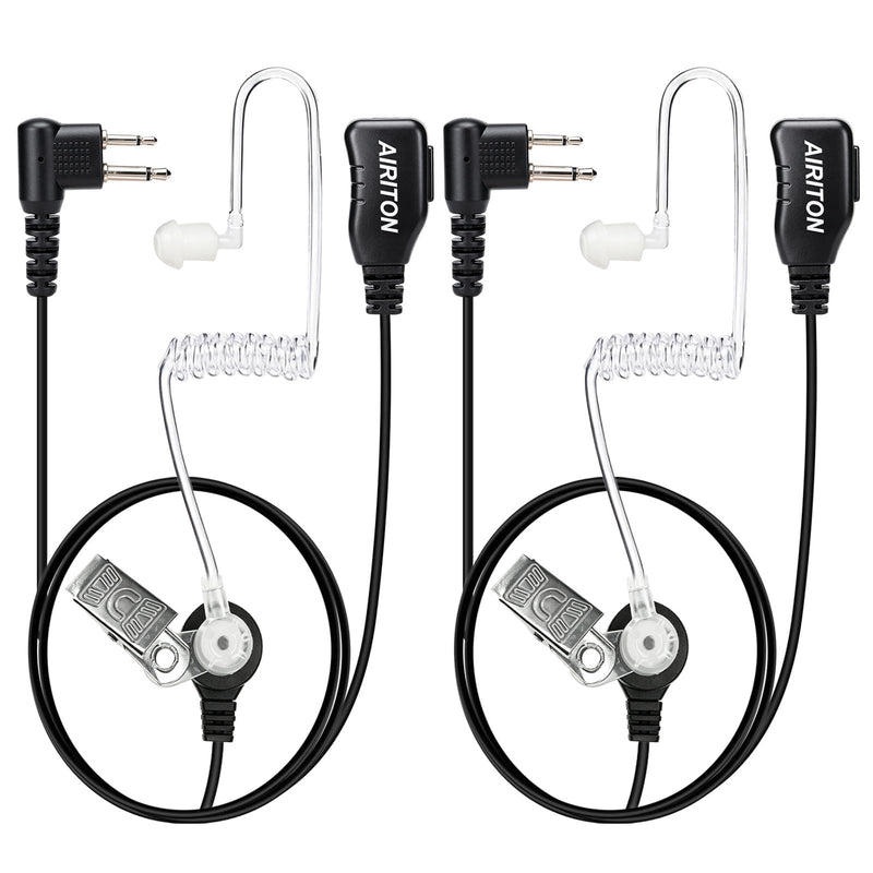 Earpiece for Walkie Talkie Radio Earpiece with Mic/PTT, Compatible for Motorola CP100D R2 CP200 CP185 CP200D CLS1410 RMU2080D CLS1110 RMU2040 BPR40 Acoustic Tube Surveillance Headset (2 Pin)