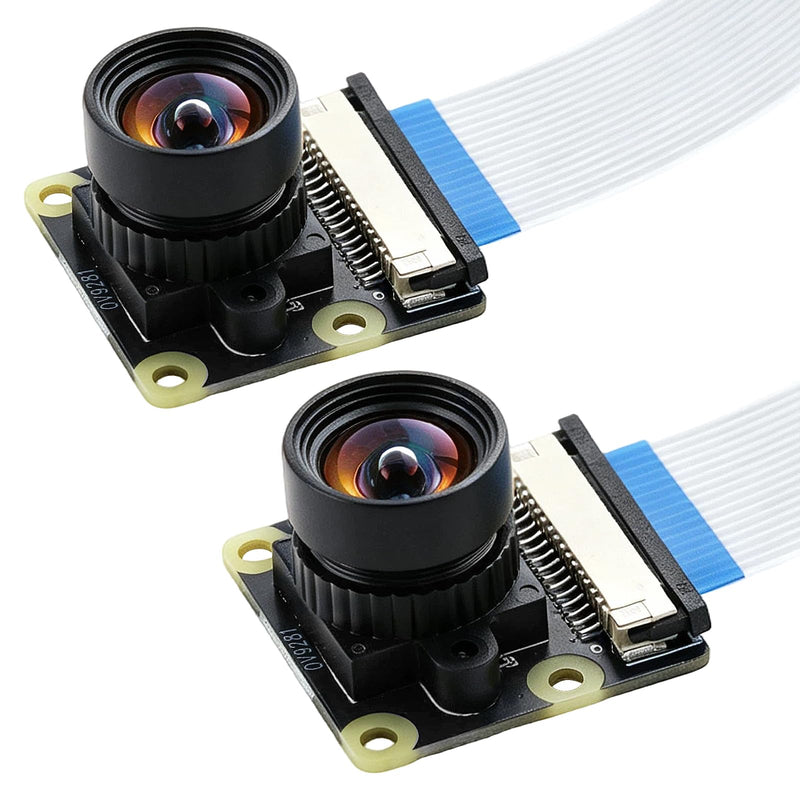 2PCS 120fps Monochrome Global Shutter Camera Module, 1MP OV9281 Sensor with 120° Wide-Angle Lens, Compatible with Raspberry Pi 5 / 4B / 3B+ / 3B / Zero 120 degrees