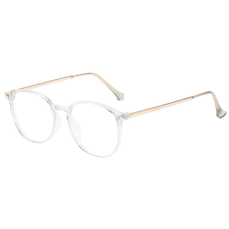 Shiratori Round Blue Light Blocking Glasses for Women Men, Retro Lightweight Fashion Frame Anti Eyestrain Computer Glasses Transparent Clear