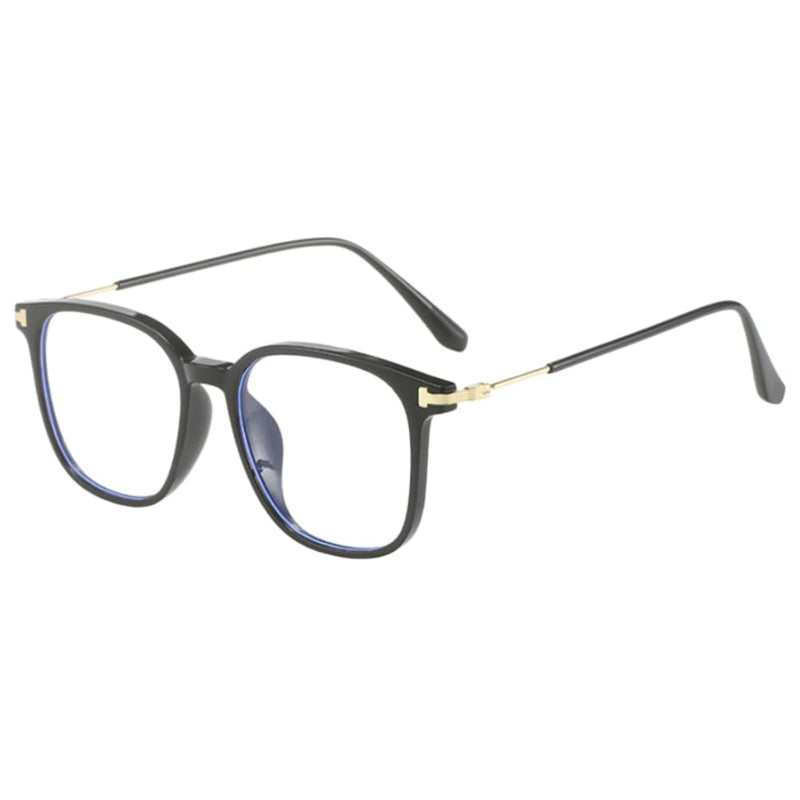 Shiratori Square Blue Light Blocking Glasses for Women Men, Lightweight Frame Anti Eyestrain Computer Glasses Gold Clear