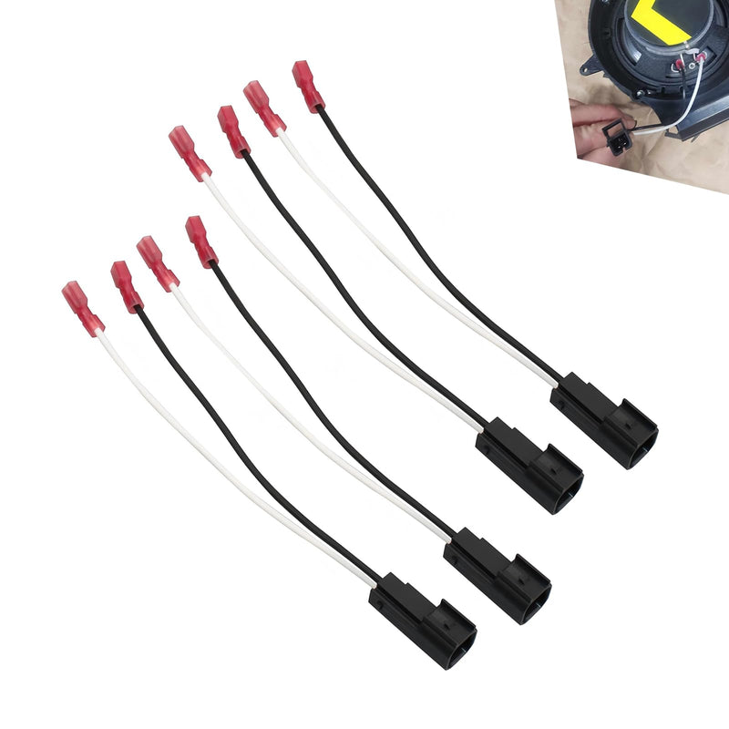 4PCS 72-5600 Ford Speaker Harness, Car Door Speaker Cable Plug Adapter Replacement Parts, Compatible with Ford Lincoln Mercury GMC Vehicles (Black)