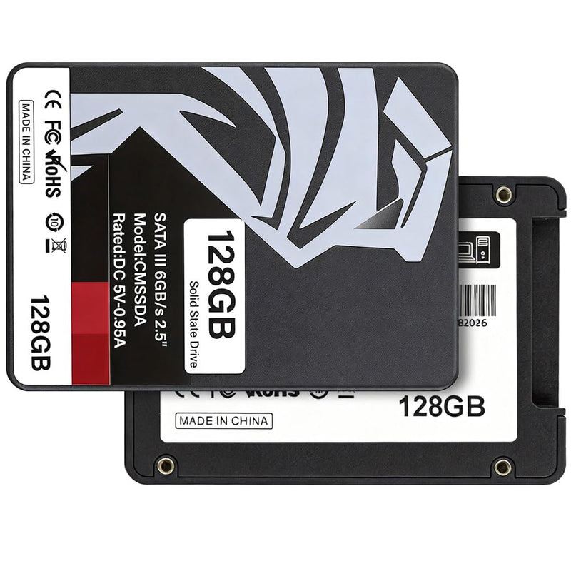 128GB Solid State Drive SATA III Internal SSD – 2.5" High-Speed Read/Write, Upgrade for Laptop, Desktop, All-in-One PC – Shockproof, Silent, Low Power for Office, Home, IT Pros