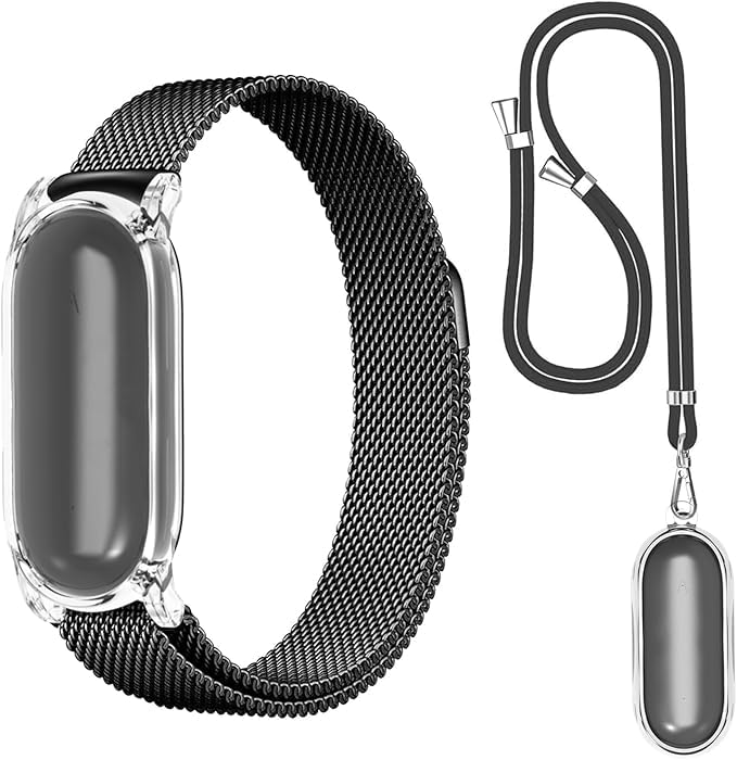 for [Plaud] NotePin AI//NotePin S Ai Voice Recorder, Wristband & Neckband, PC Case & Metal Strap & Neck Strap Black