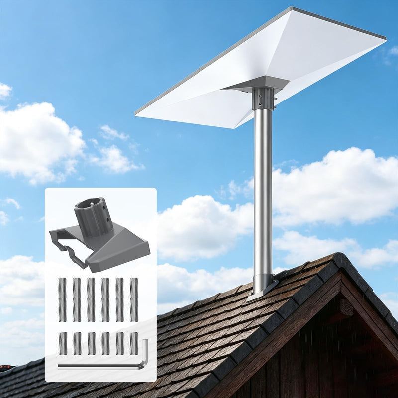 Starlink Gen 3/4/4X Pole Mount Adapter, Heavy-Duty Aluminum Pipe Mount Kit for Starlink V3/V4 Standard Dish, Secure Weatherproof Roof, RV & Outdoor Installation, Fits 25-40mm Poles, Pole Not Included Cool Gray