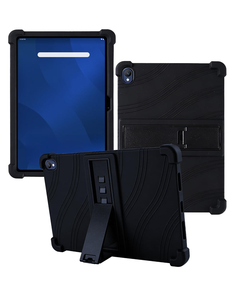 Case for onn 11" Core Android 16 Tablet (2026 Model),WUNIAK Shock Proof Lightweight Stand Rubber Shell Protective Cover,Kids Friendly Soft Silicone Adjustable Stand Cover,Black 11" 2026 Model Black