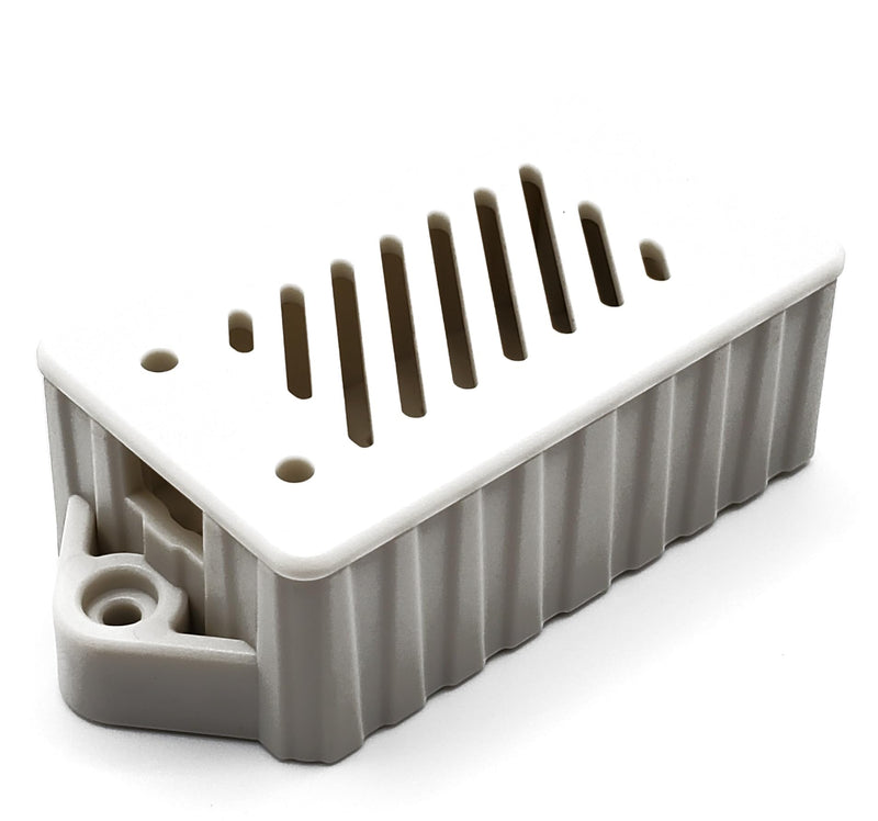 Premium ESP32 Computer Case, 2-Pack, Inject Molded, Passthrough (White) | Ventilation Slots, Mounting Ears, Snap-On Lid, PC-ABS Material, Fits ESP-WROOM-32 30-Pin
