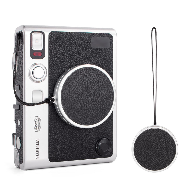 MUZIRI KINOKOO Lens Cap for Instax Mini EVO Camera - with Anti Loss Rope,Aluminium Alloy Retro Design & Soft Flocking Internal,Dustproof Anti-Scratch Lightweight Portable EVO Camera Accessorie-Black Black NEW