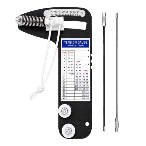 PT-1M Sailboat Rigging Tension Gauge, 800 lb Professional Hands-Free Force Gauge for 3/32", 1/8" & 5/32" Wire Cable, Marine Tension Gauge for Standing Rigging with Stainless Steel Anti-Loss Lanyard