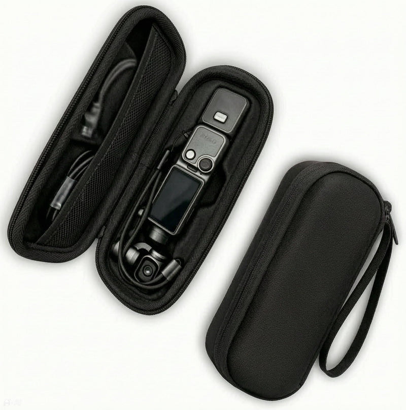 Hard EVA Carrying Case Compatible with DJI Osmo Pocket 4, Portable Travel Storage Bag Protective Shell Cover for Handheld Gimbal Camera, Mic 3 Transmitter, Data Cable and Accessories Black