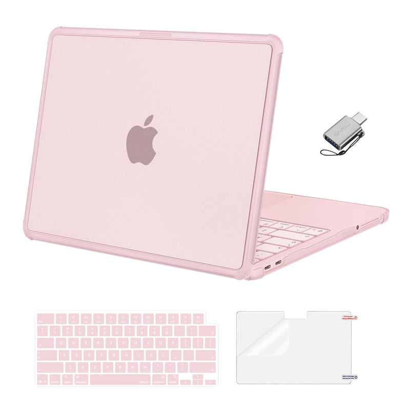 MOSISO Compatible with MacBook Neo Case 13 inch 2026 A3404 A18 Pro Chip | Protective Hard Shell Case with Reinforced Shock-Absorbing TPU Bumper&Keyboard Cover&Screen Film&Type C, Blush