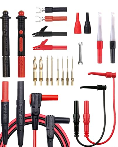 Multimeter Leads Kit, 3.94 Ft Silicone Lead,25-Piece Back Probe Kit 25