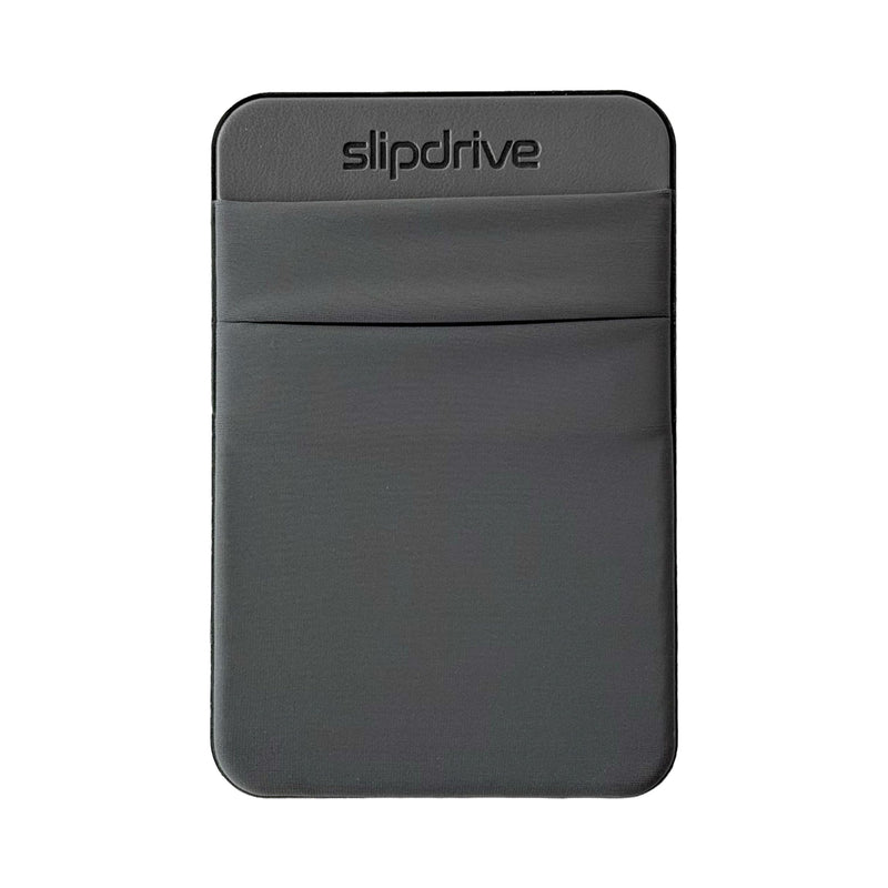 Portable Hard Drive Sleeve for Laptop - SSD Solid State Drive Holder - Dual Pocket Reusable Adhesive Storage Pouch - Stick-On External Hard Drive Carrying Case (5 x 3.25 Inch, Small, Gray)