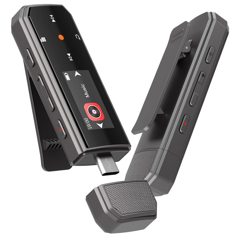 RUIZU 32GB USB-C MP3 Player with Bluetooth 5.3 & Clip for Sports Running | Portable Music Player with FM Radio, One-Button Voice Recorder, Digital Audio Shuffle Repeat, Mobile Phone File Transfer