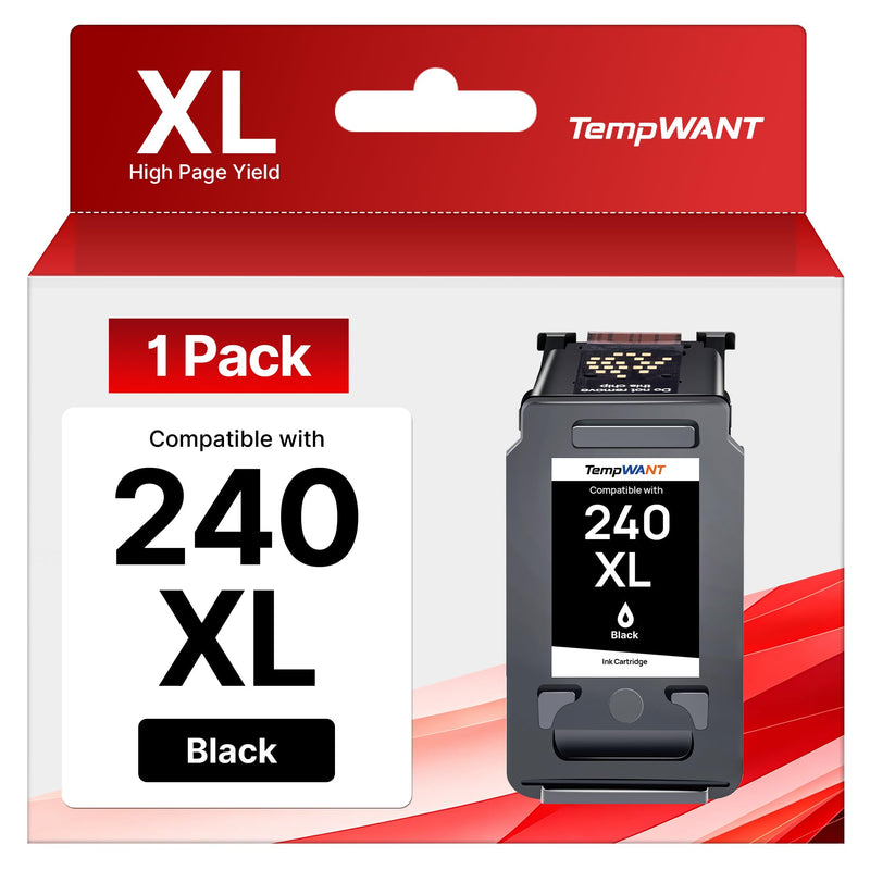 PG-240 Black Ink Cartridge Replacement for Canon 240XL Black Ink Cartridge | Works with Canon Pixma MG3620 MG3600 MG2120 MG3120 MG2220 TS5120 TS5100 MG3520 MG3220 MX532 MX452 MX472 Printer, 1-Pack Black