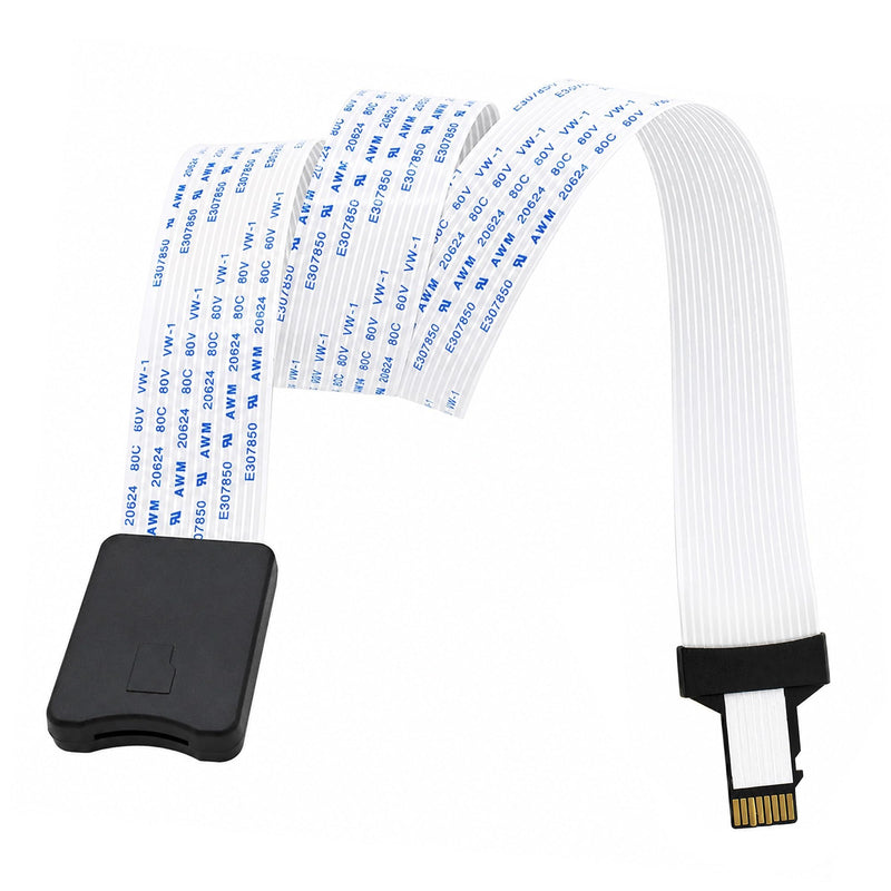 HQRP 2-Pack Micro SD to SD Card Male to Female Extension Cable Adapter - Flexible TF Card Extender for 3D Printer, Car GPS, DVR, Raspberry Pi, Ender 3 V2, CR-10