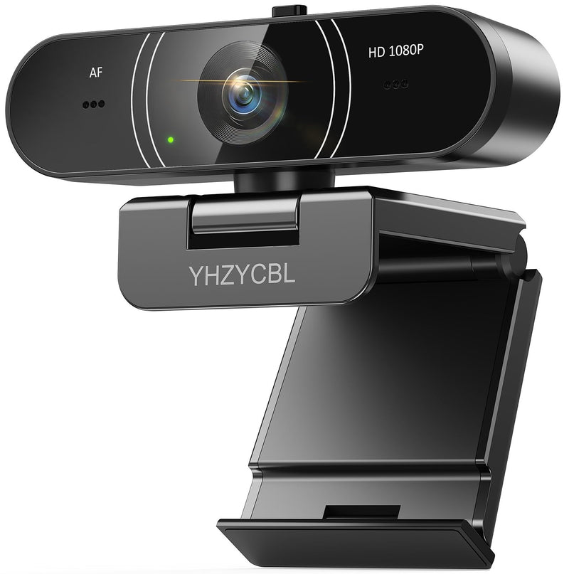 1080p Webcam for pc with Microphone, Auto Focus, with Privacy Cover | Plug & Play USB Computer Camera for Desktop Streaming Gaming Online Meeting With a tripod 360 ° Rotatable