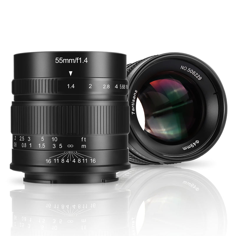 7artisans 55mm F1.4 Manual Focus Camera Lens APS-C Mirrorless Camera Lens for Sony E Mount Cameras Like A6300 A6400 A6500 NEX-3 NEX-3N NEX-5T NEX-5R A7 A7II A7RIII