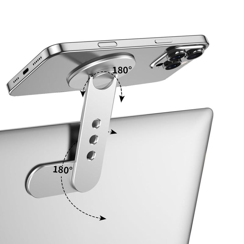 Laptop Phone Holder Rotating Phone Mount for MacBook Laptop Monitor, Dual-Screen Bracket for iPhone Samsung Android, Foldable Portable Accessory
