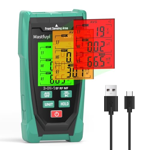 3‑in‑1 EMF Detector, Rechargeable EF MF RF Radiation Meter