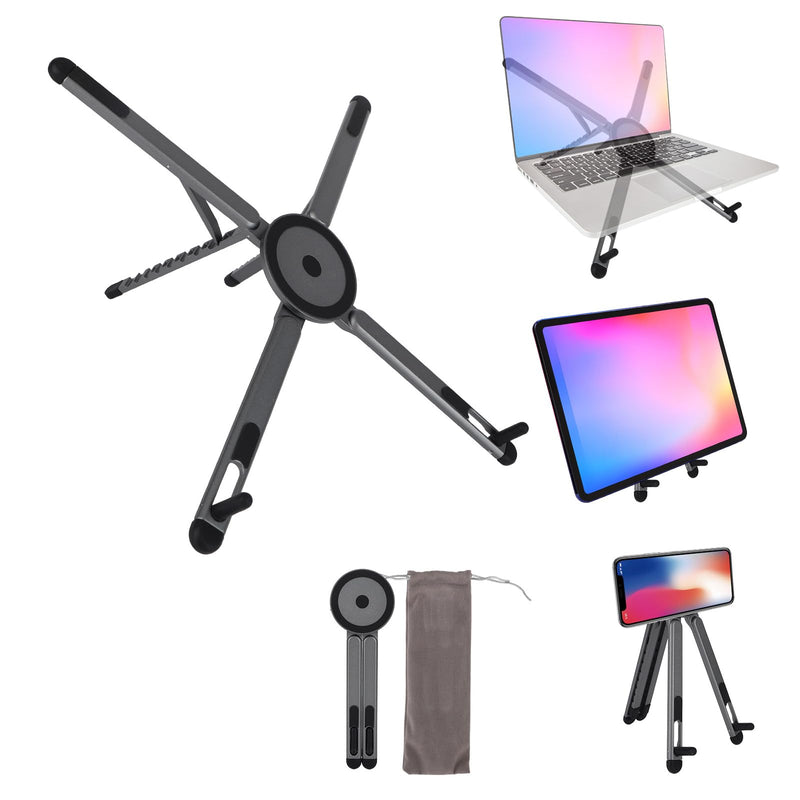 Multifunctional Magnetic Phone Stand, 8-Level Adjustable Height 4 in 1 Magnet Laptop Stand Foldable Portable Device Holder Compatible with Phone Laptops Tablets Desk & Car Use Accessories