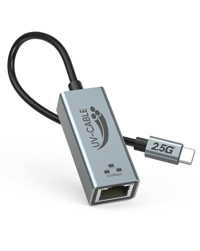 USB-C to Ethernet Adapter 2.5G, Thunderbolt 5/4/3 Compatible, Aluminum | Plug & Play, 2.5 Gigabit Type C to RJ45 Network Adapter, for NAS, MacBook Air/Pro/Neo, XPS, iPhone 17/16 Pro/Max, Laptop Grey 1