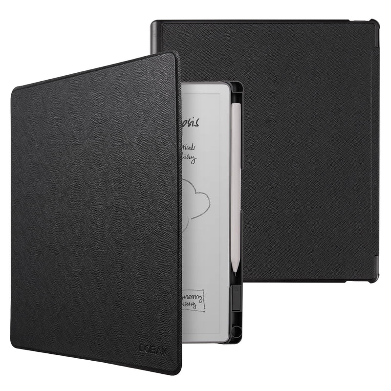 CoBak Case for Remarkable Paper Pure Tablet 10.3 inches 2026, Black | Hard Back Shell Protective, Auto Wake/ Sleep, Book Folio Cover with Built-in Pen Holder and Nibs Holder **Black For reMarkable Paper Pure 2026 Released