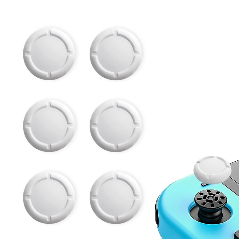 6 Pack White Silicone Analog Stick Covers for Nintendo Switch, Joy-Con Controller Thumb Grips, Joystick Replacement Caps