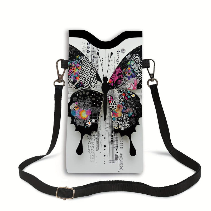 Colorful Butterfly Print Phone Case Crossbody Bag for Women